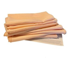 Six (6) Napkins, Peach, 3 Delicate Rows of Stitching, Stitched Hems, No Stains!